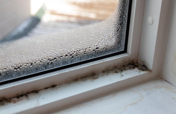 mold buildup on window