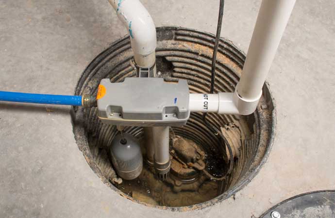 Installed sump pump