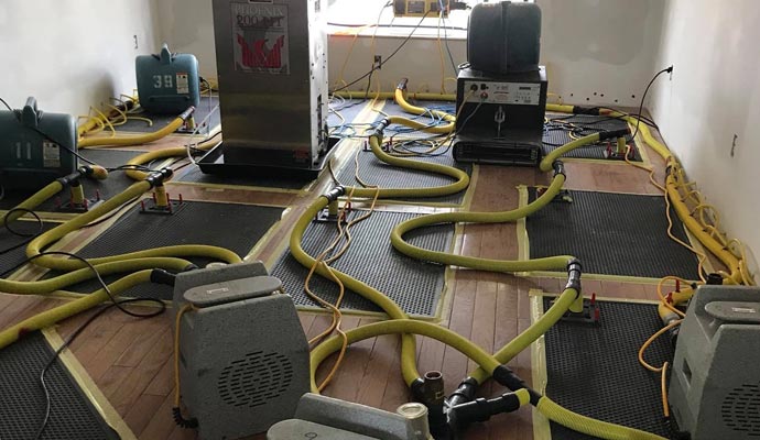  Water damage restoration with equipment